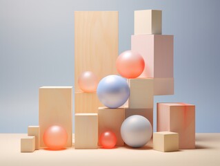 Blocks of colorful marbles