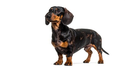 Fototapeta premium Dachshund dog portrait with white background.