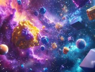 Cosmic fantasy space scene