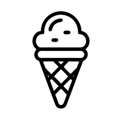 Ice Cream Cone Pictogram – Dessert and Summer Treat Symbol

