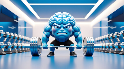 Brain Lifting Weights Gym Motivation