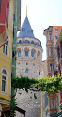huge old galata tower in istanbul