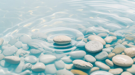 Pebbles Underwater Ripple Serenity Scene