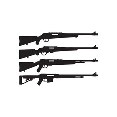 Rifle silhouette vector graphic isolated on white background