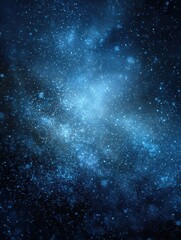 Fototapeta premium Epic cinematic background with blue glowing particles and ice particles, creating a magical blizzard effect , abstract