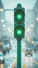 Green Traffic Light City Street