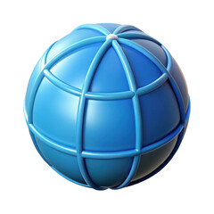 Fototapeta premium 3d render of a blue globe icon isolated on transparent background