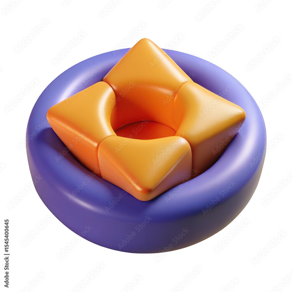 Aufkleber abstract geometric shape with rounded edges isolated on transparent background