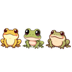Simple, Cute Rainforest Frog Illustrations