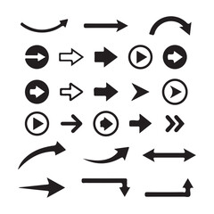 Black and white Arrow Icons for Web