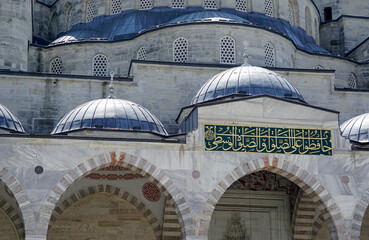 close up of sultan ahmet mosque in istanbul