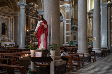 Basilica del Sacro Cuore di Gesù, renaissance revival styled church in Rome, Italy
