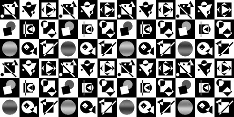 Abstract black and white simple composition. Geometric design background.