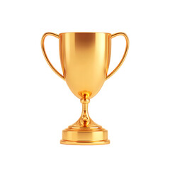 Golden Trophy Award Winner Success Achievement, isolated on transparent background, perfect cutout, PNG