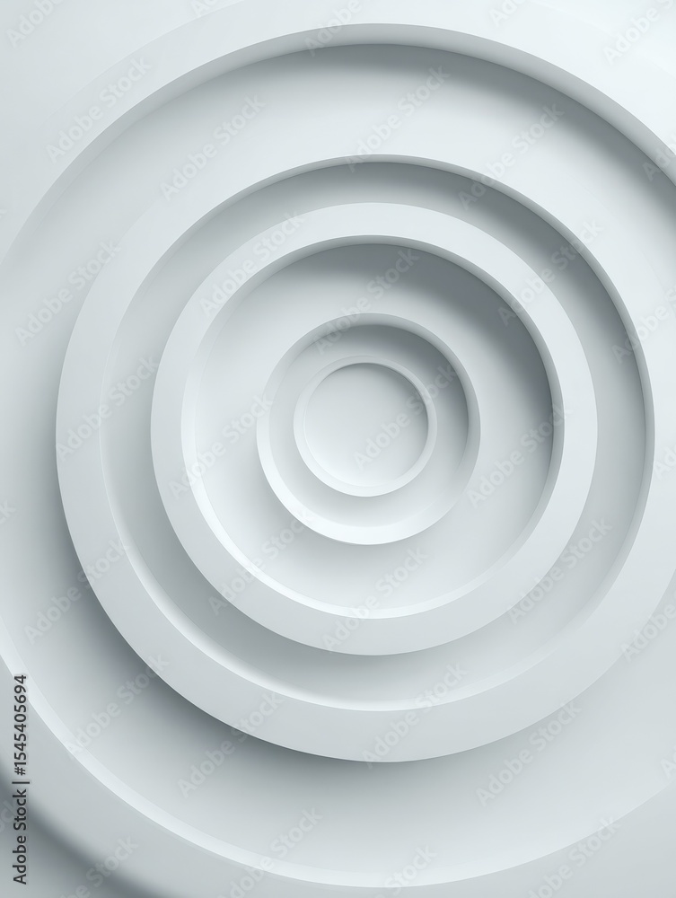 Poster concentric randomly offset white rings or circles steps fading out background wallpaper banner, clos