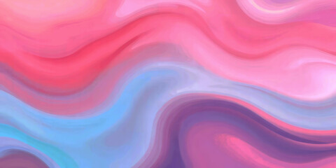 Obraz premium Abstract watercolor painting featuring flowing waves of pink blue and purple color blends softly together