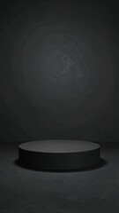 Dark Circular Podium with Studio.
