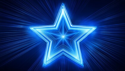blue holiday neon star with lightning