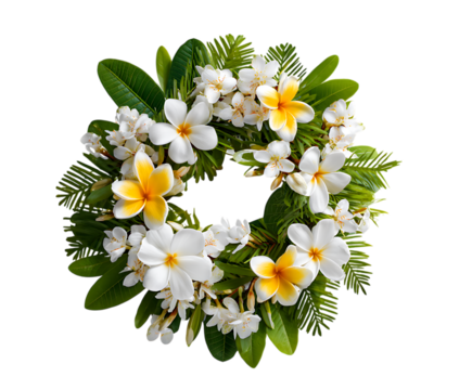 Artistic Plumeria Wreath with Tropical Vibes
