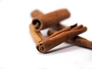 Cinnamon sticks isolated on white background, Cinammon roll