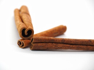 Cinnamon sticks isolated on white background, Cinammon roll