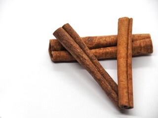 Cinnamon sticks isolated on white background, Cinammon roll