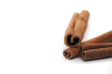 Cinnamon sticks isolated on white background, Cinammon roll