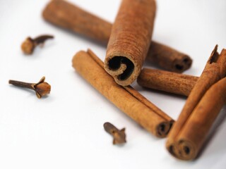 Cinnamon sticks isolated on white background, Cinammon roll