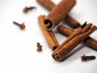 Cinnamon sticks isolated on white background, Cinammon roll