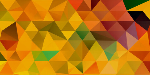 Obraz premium Abstract geometric background featuring a mosaic of triangles in warm autumn colors