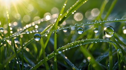 dew drops on grass