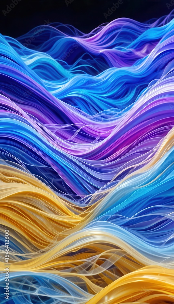 Aufkleber colorful flowing waves create a dynamic background for mobile displays