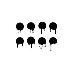 Dripping Icon Set Collection. Liquid Drop and Splash Vector Elements Collection On White Background.
