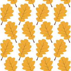 Oak leaves seamless pattern.Vector illustration