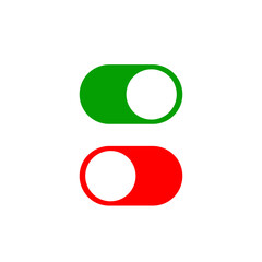 Illustration of two toggle switches one green in the on position and one red in the off position