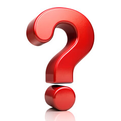 Red question mark PNG on transparent background, 3D red question mark icon isolated for design projects
