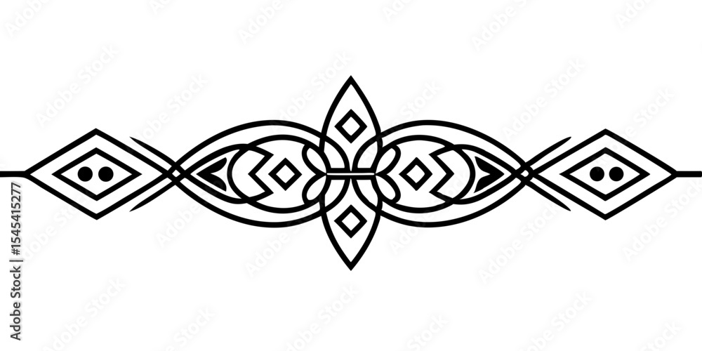 Aufkleber isolated vector image of text separator in linear symmetry design, for postcard design and typograph