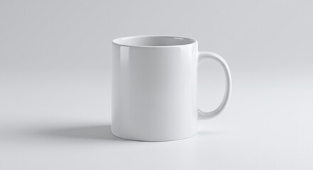 Fototapeta premium Blank White Mug Simple and Elegant Coffee or Tea Cup Design