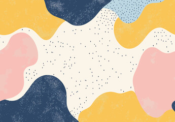 Fototapeta premium An 80s retro pop backdrop wallpaper is paired with modern illustration sets, showcasing abstract geometrical backgrounds and Memphis-style square card designs with modern geometric shapes