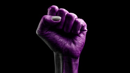 Empowering Purple Fist Raised in Defiance
