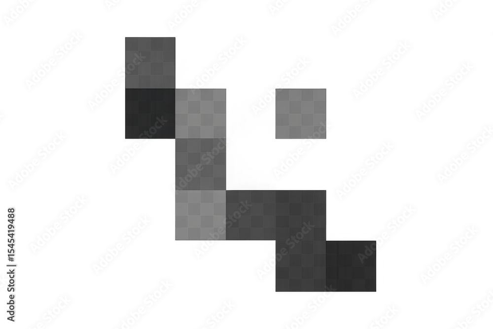 Poster gray squares create an abstract and dynamic composition on a transparent background, ideal for moder