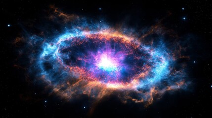 Obraz premium Stunning celestial display of a star's death in vibrant colors captured in deep space