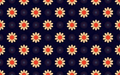 Floral seamless pattern creative colorful vector texture for fabric textile wallpaper print cute feminine spring flower daisy decorative summer garden vintage retro beautiful fabric artwork