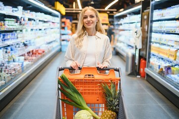 Woman shopping at the supermarket