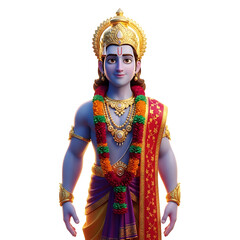 Fototapeta premium A vibrant digital illustration of a Hindu deity, standing gracefully.