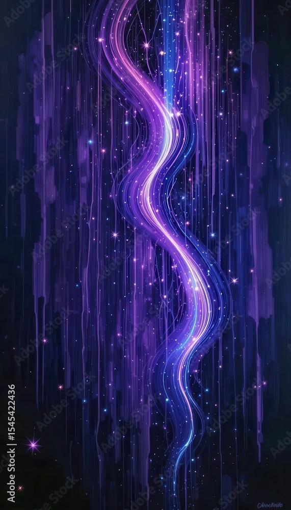 Poster colorful abstract background design for mobile screens featuring flowing light patterns