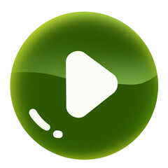 Green play button icon, on transparent background.	
