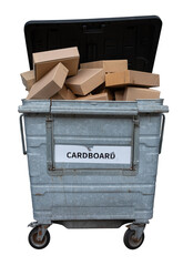 Overflowing Cardboard Recycling Dumpster