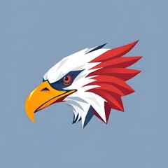 Fototapeta premium american bald eagle with american flag