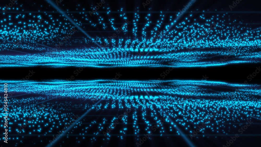 Poster high definition 3d video about smart grid and connectivity. futuristic digital style in blue neon co